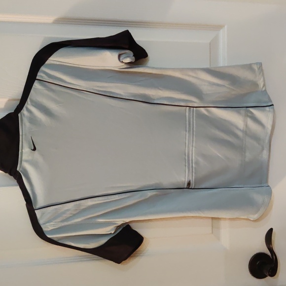 Nike Dri-Fit Light Blue Black Women's Cycling Jersey Small - Picture 2 of 5